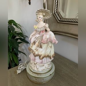 VTG Victorian Woman Porcelain Lamp